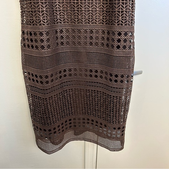 White House Black Market Brown Metallic Dress Size 2 - Picture 3 of 10